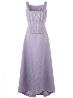 Eden Bridals Lavender Satin Strapless Dress